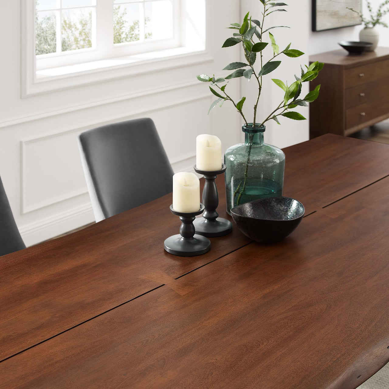 Havenwood Live Edge Acacia Dining Table, Large, Gold & Walnut