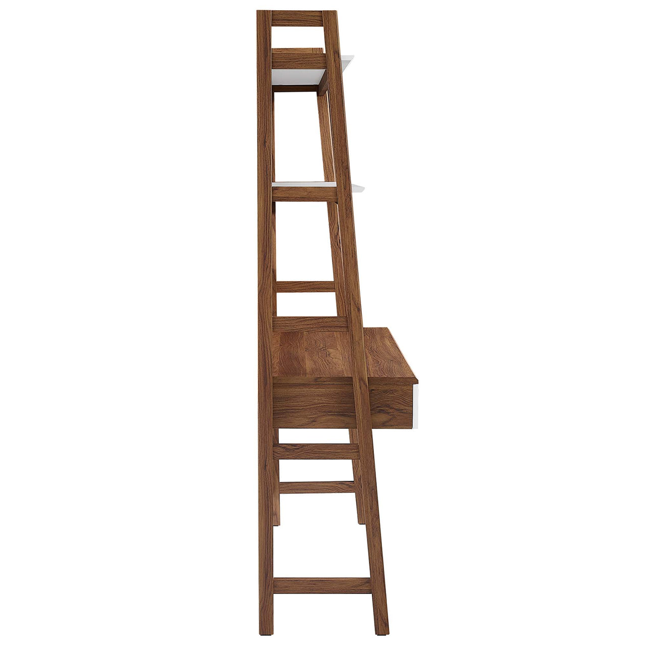 Scaffold Office Desk, Walnut & White