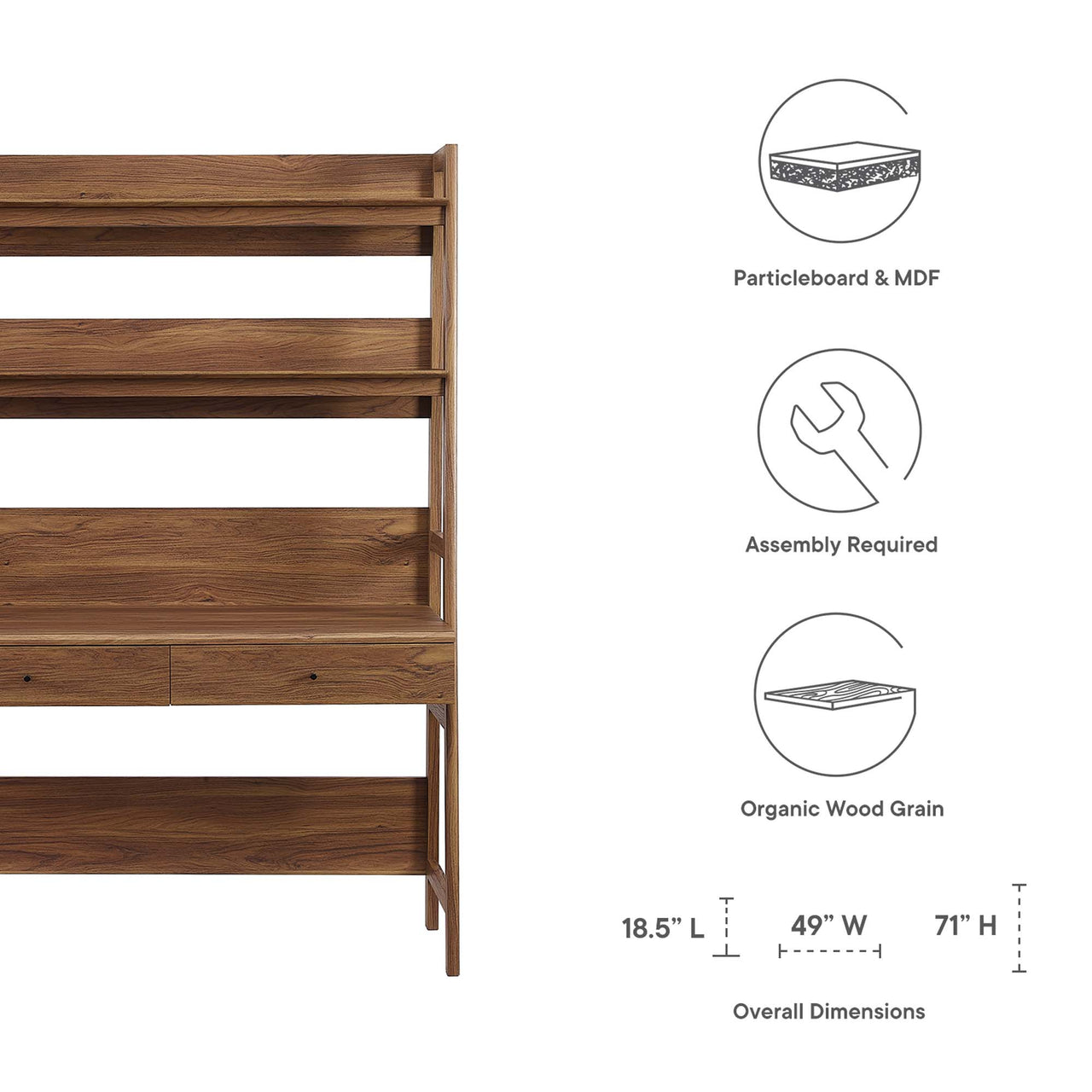 Scaffold Office Desk, Walnut
