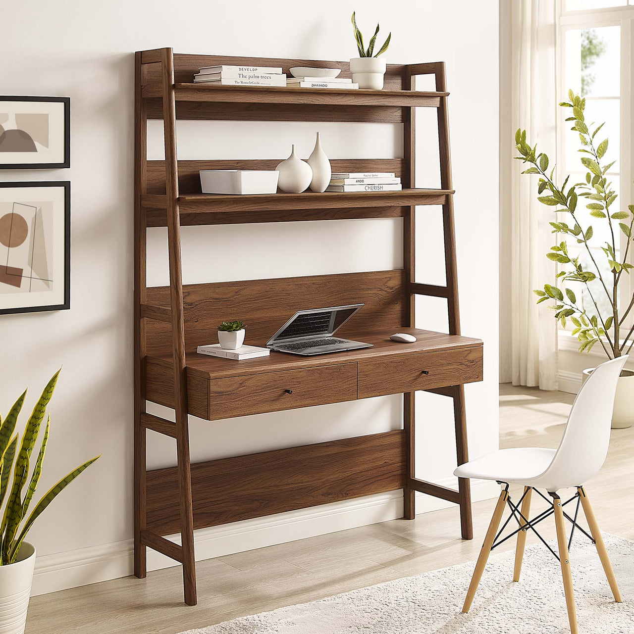Scaffold Office Desk, Walnut