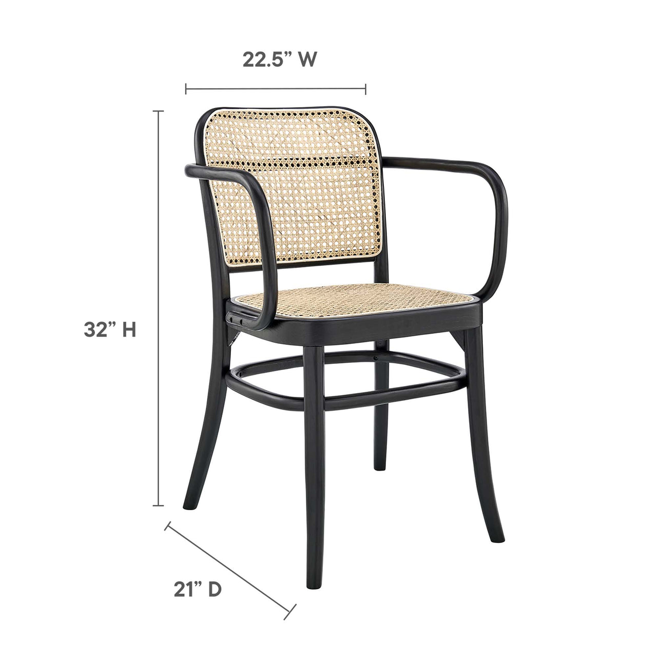 Beecatcher Dining Chair Set of 2, Black