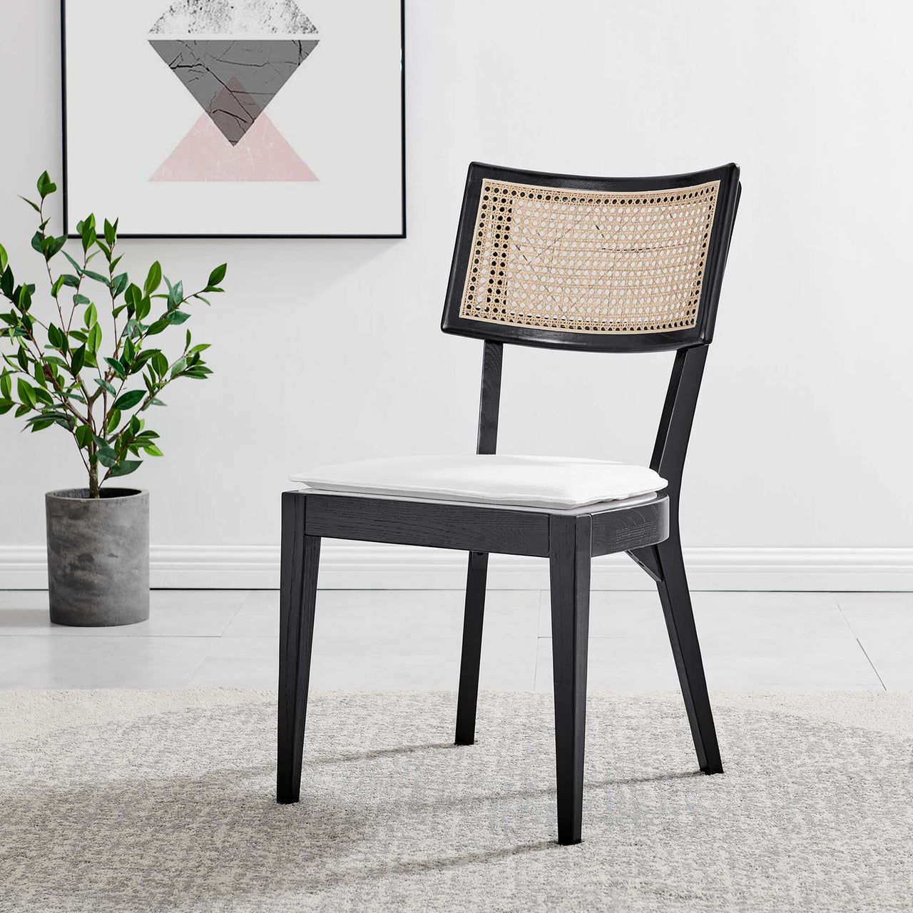 Carriselle Dining Chair Set of 2, Black & White