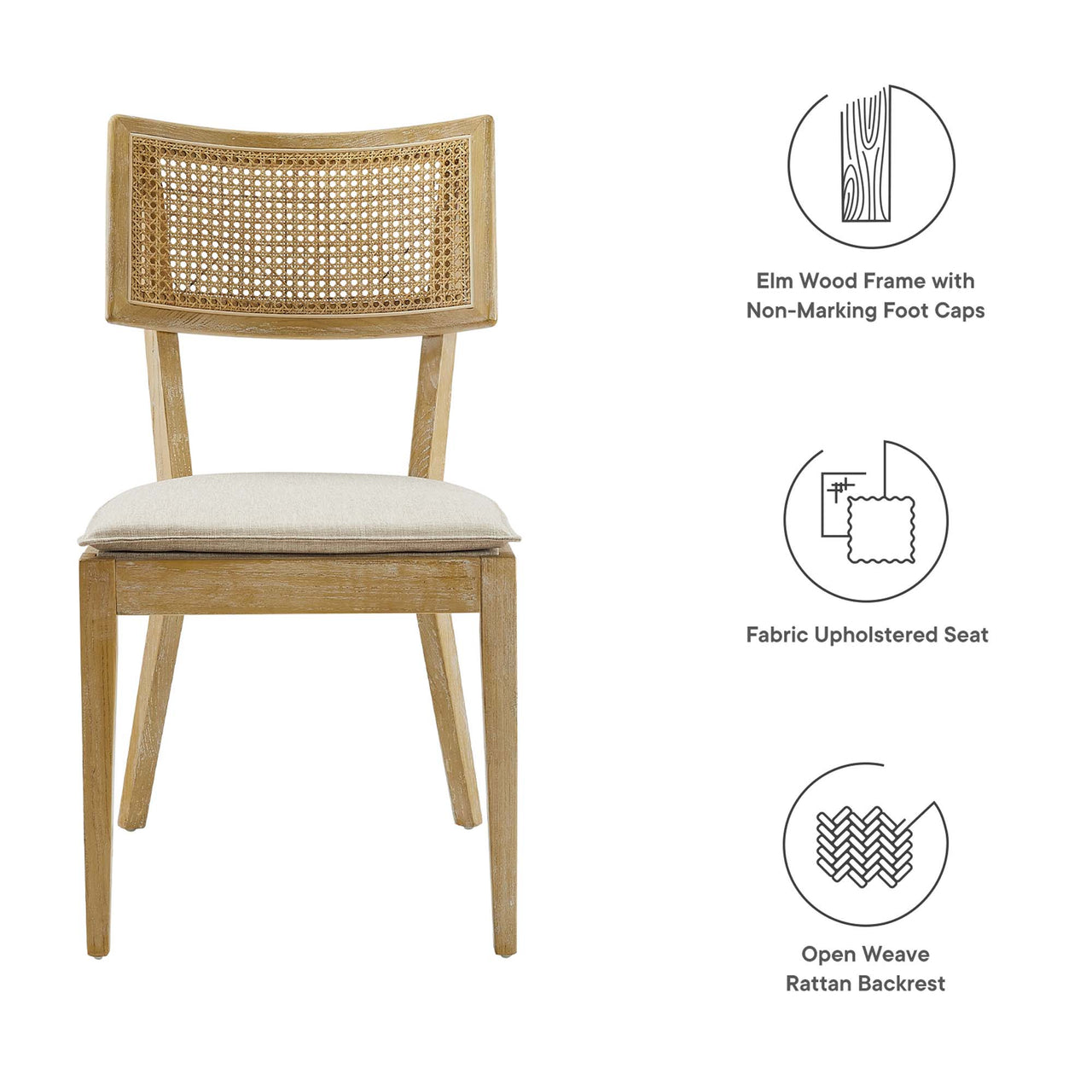 Carriselle Dining Chair Set of 2, Gray & Beige