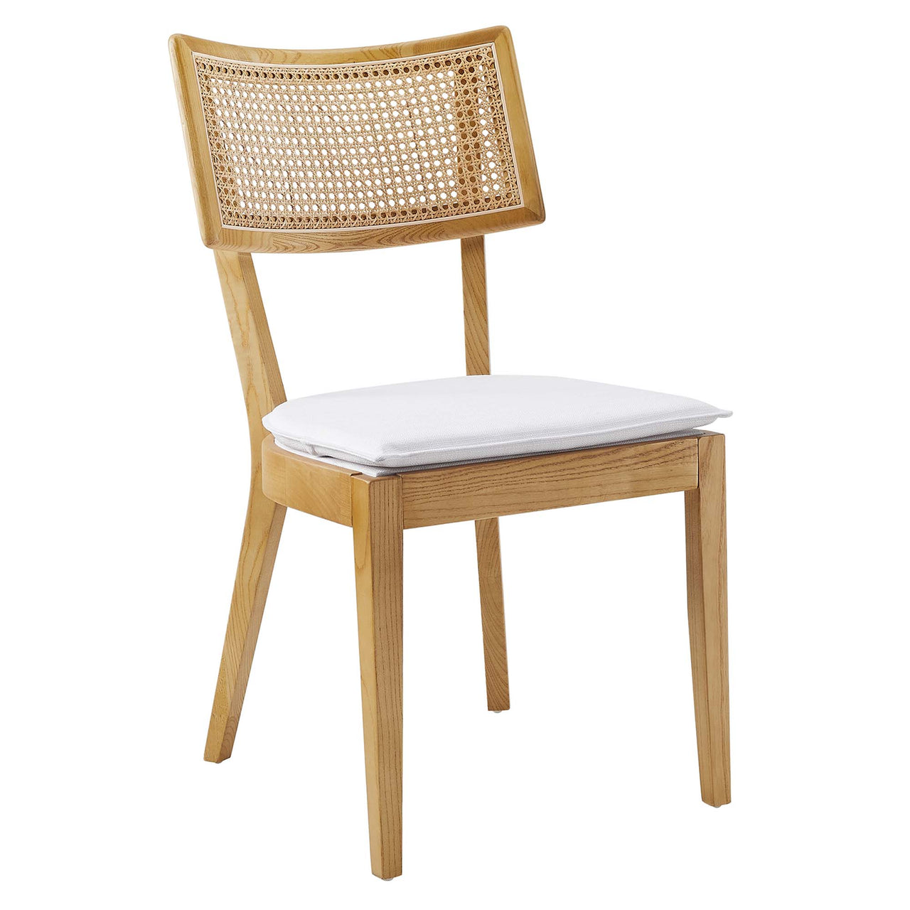 Carriselle Dining Chair Set of 2, Natural Wood & White