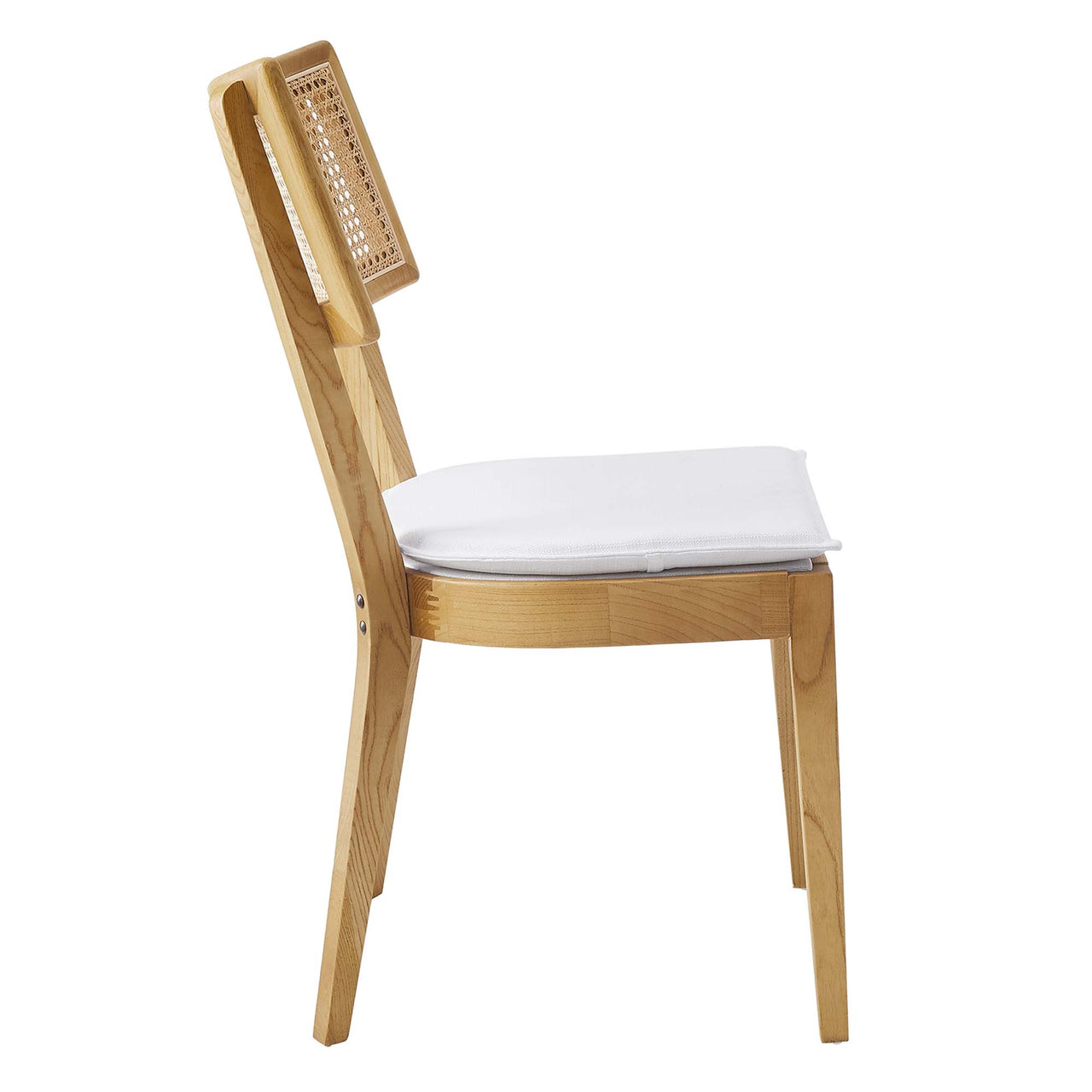 Carriselle Dining Chair Set of 2, Natural Wood & White