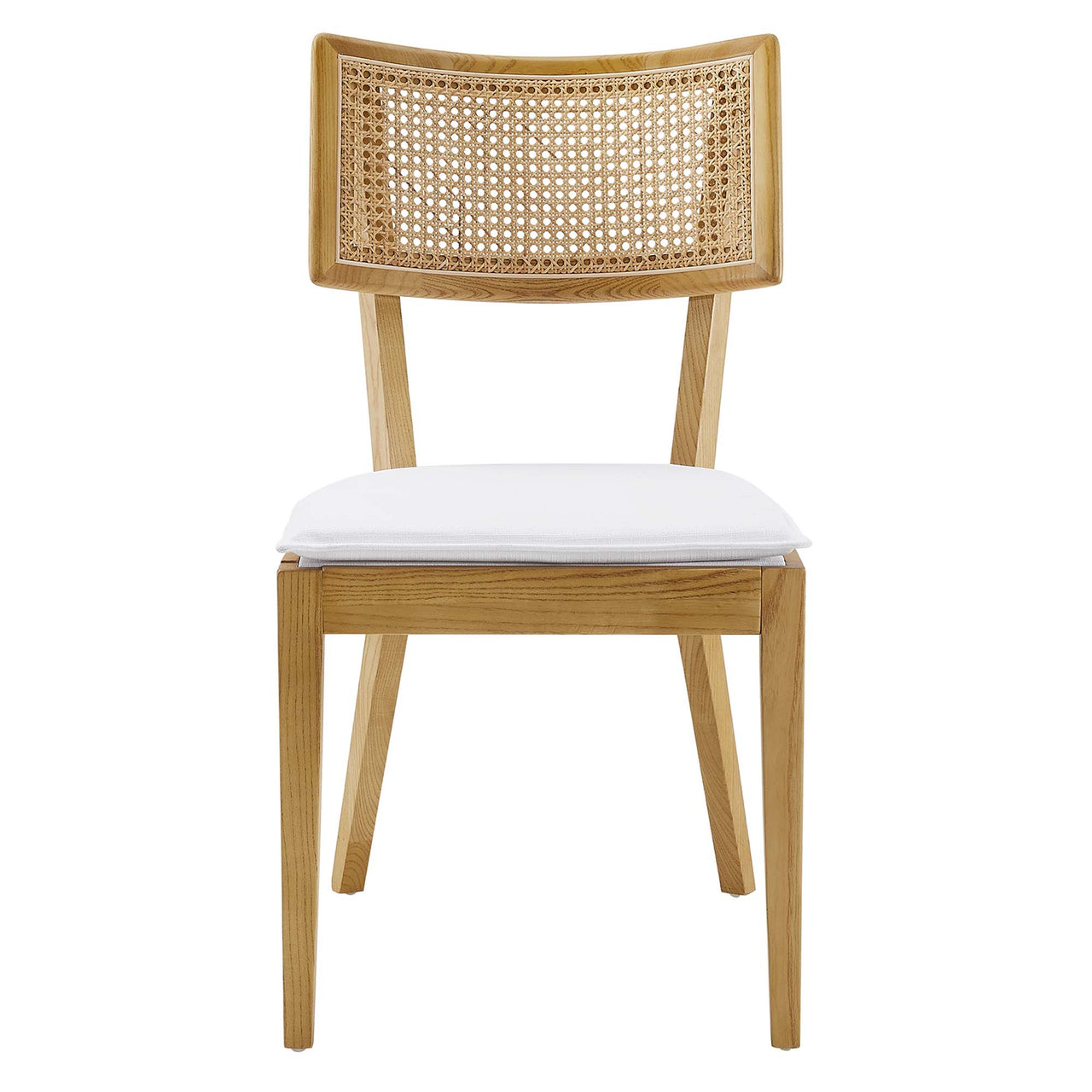 Carriselle Dining Chair Set of 2, Natural Wood & White
