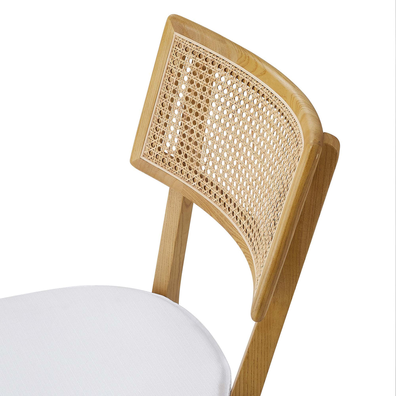 Carriselle Dining Chair Set of 2, Natural Wood & White