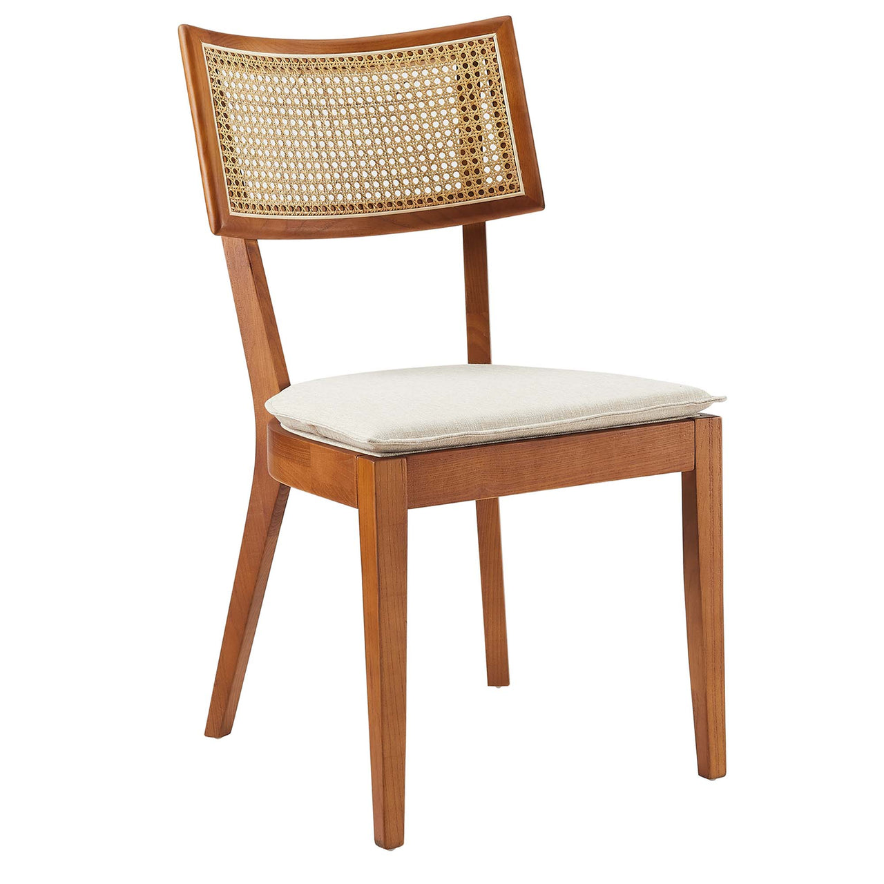 Carriselle Dining Chair Set of 2, Walnut & Beige
