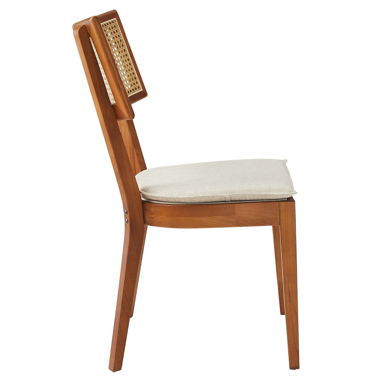 Carriselle Dining Chair Set of 2, Walnut & Beige
