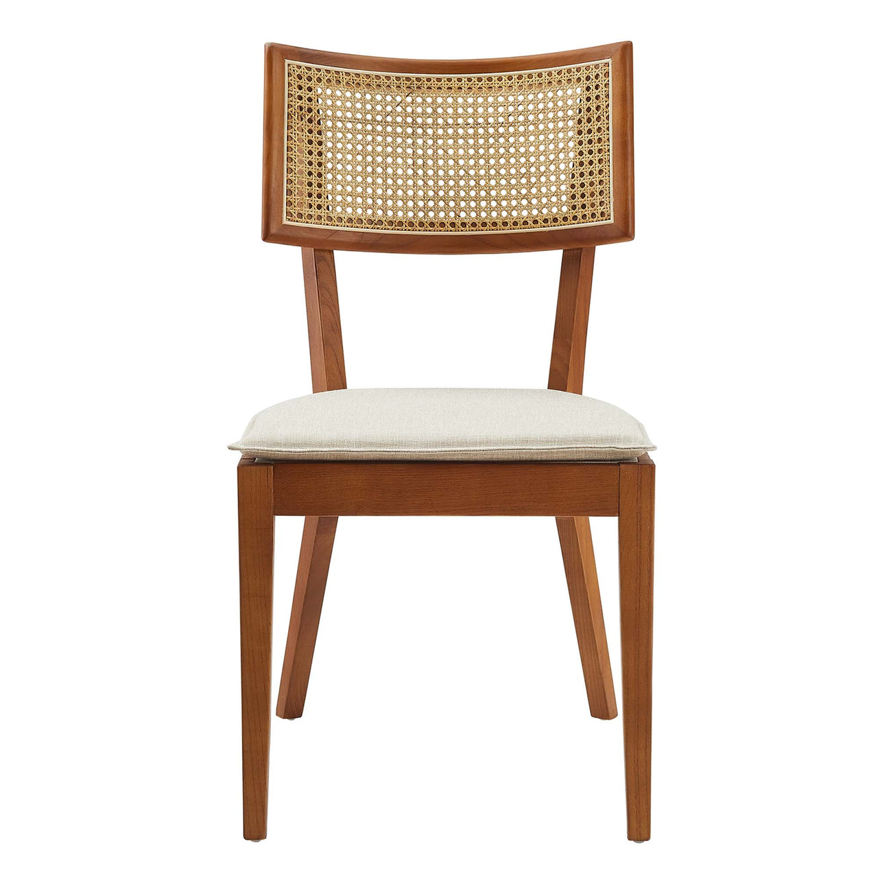 Carriselle Dining Chair Set of 2, Walnut & Beige