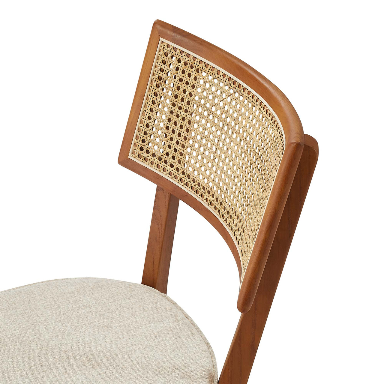 Carriselle Dining Chair Set of 2, Walnut & Beige