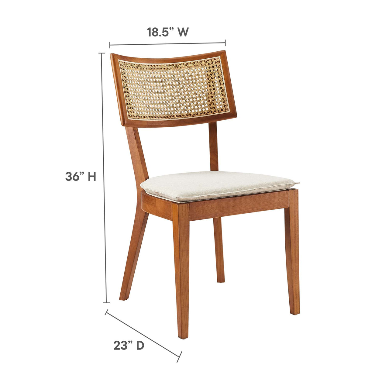 Carriselle Dining Chair Set of 2, Walnut & Beige