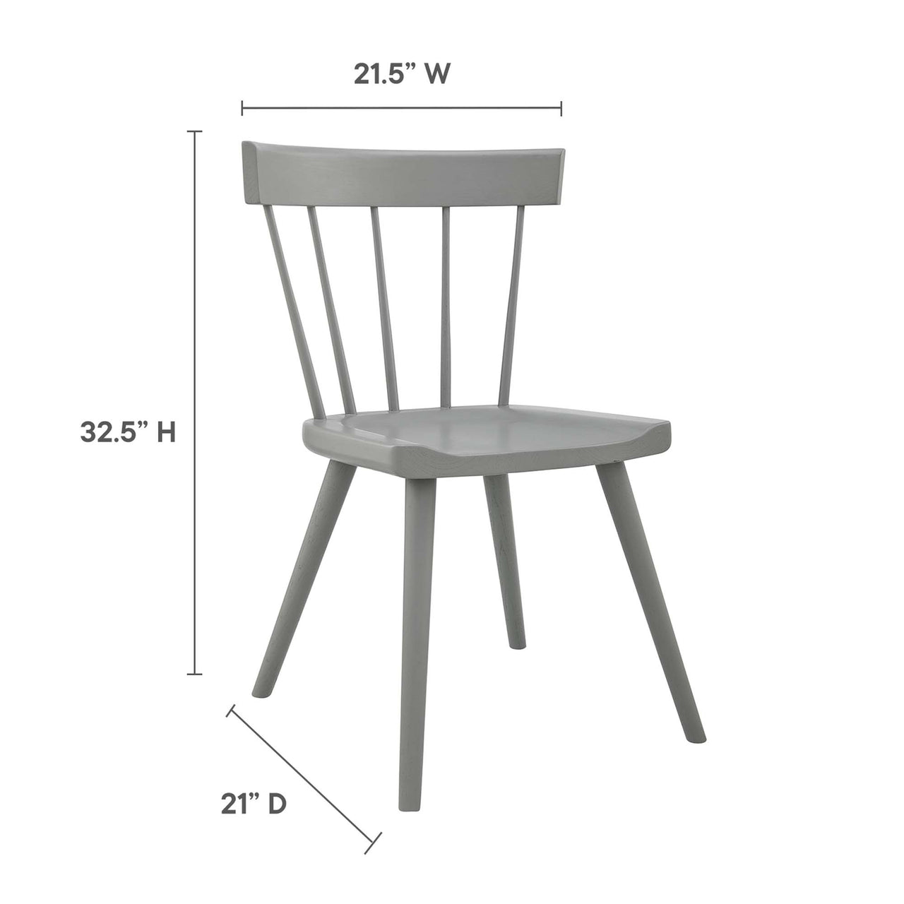 Goldilocks Dining Chair Set of 2, Light Gray