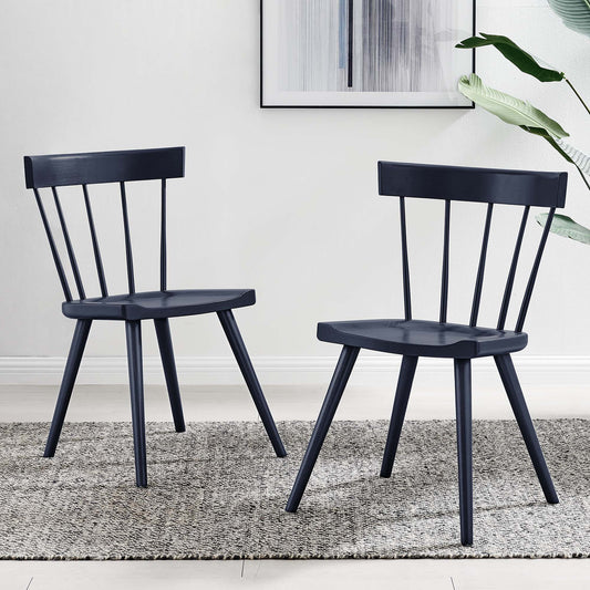 Goldilocks Dining Chair Set of 2, Dark Blue