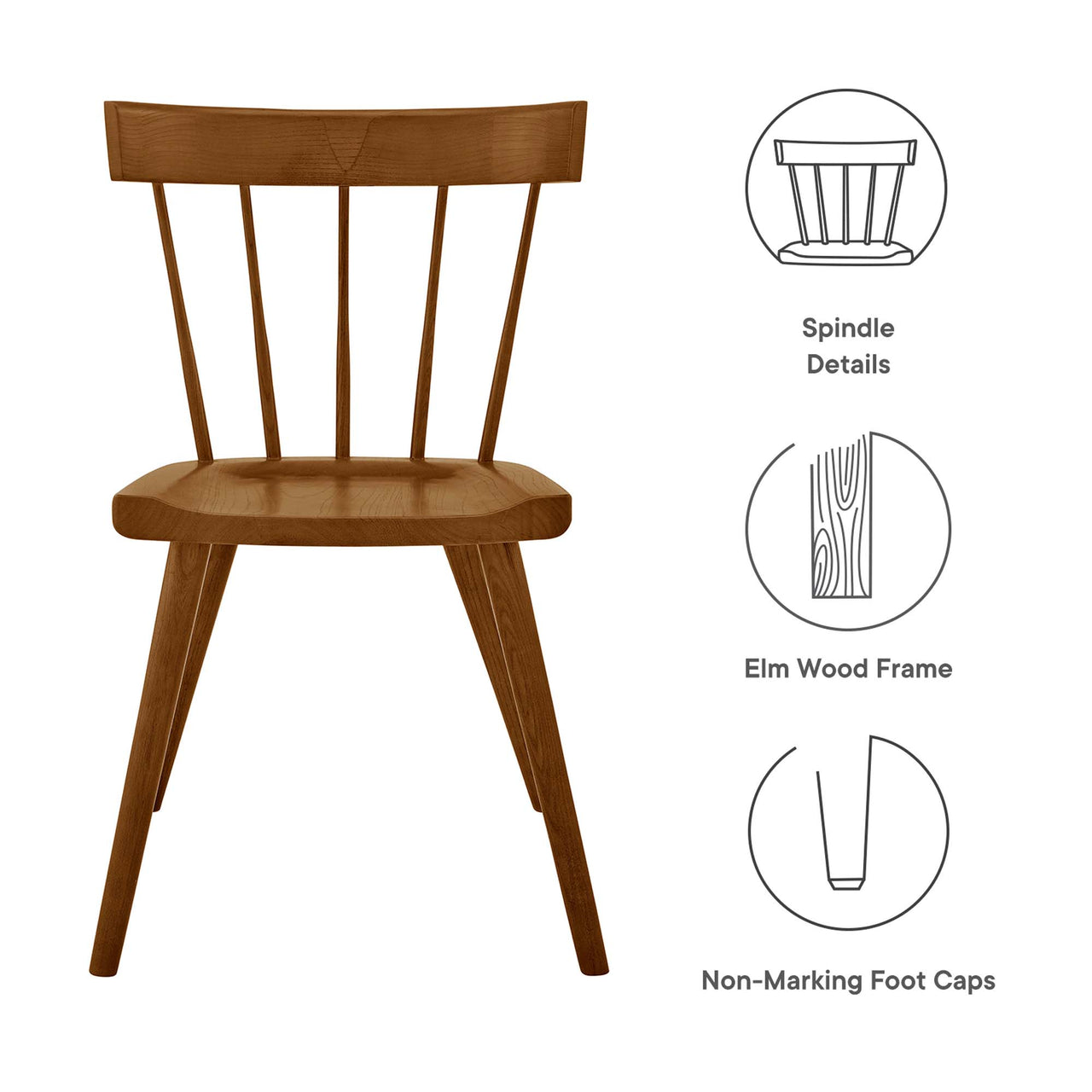 Goldilocks Dining Chair Set of 2, Walnut