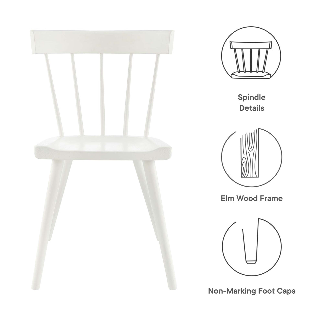 Goldilocks Dining Chair Set of 2, White