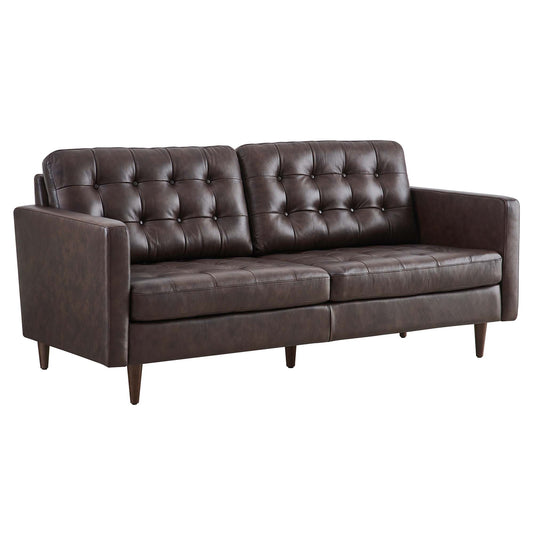 Lucera Leather Sofa, Brown