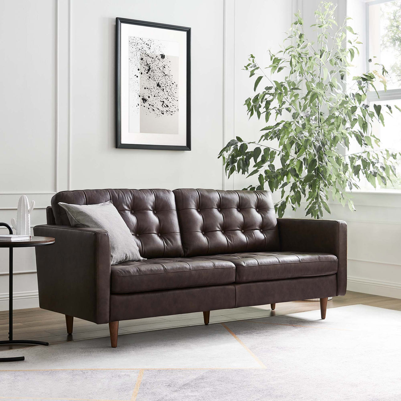 Lucera Leather Sofa, Brown