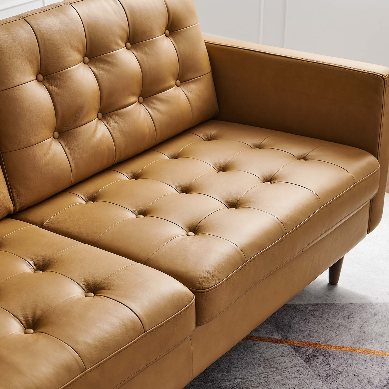 Lucera Leather Sofa, Tan