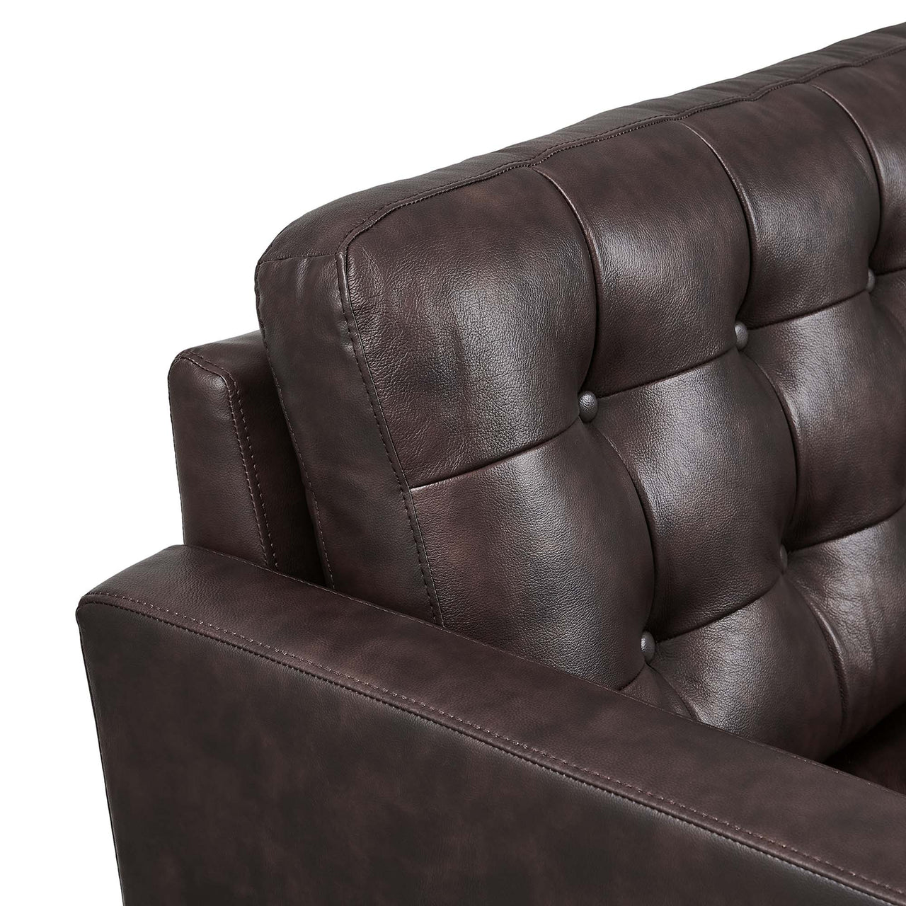 Lucera Leather Loveseat, Brown