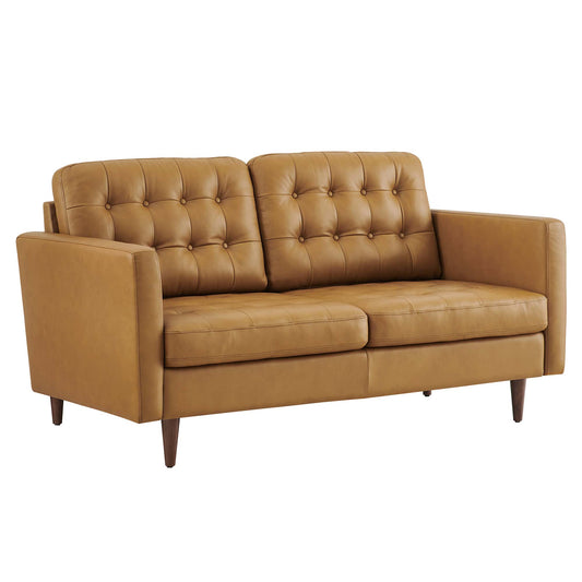 Lucera Leather Loveseat, Tan