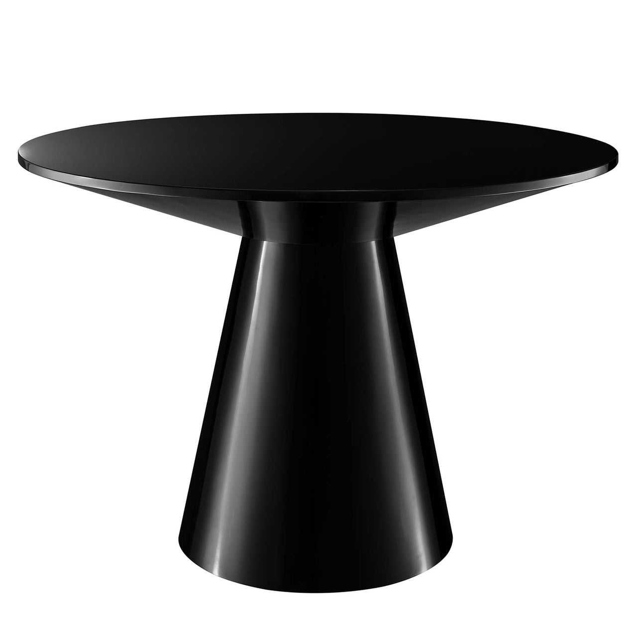 Oblique Round Dining Table, Black