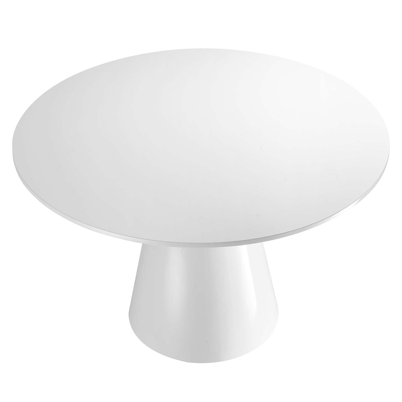 Oblique Round Dining Table, White