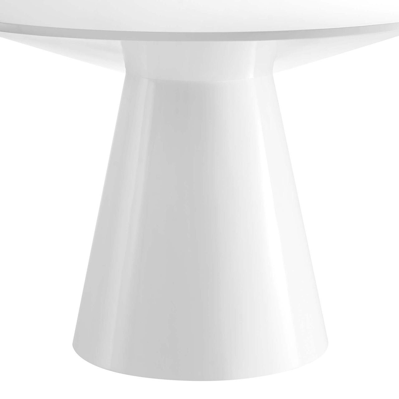 Oblique Round Dining Table, White