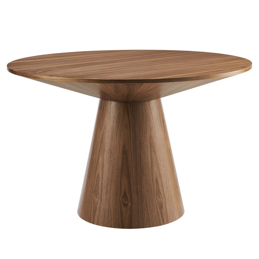 Oblique Round Dining Table, Walnut