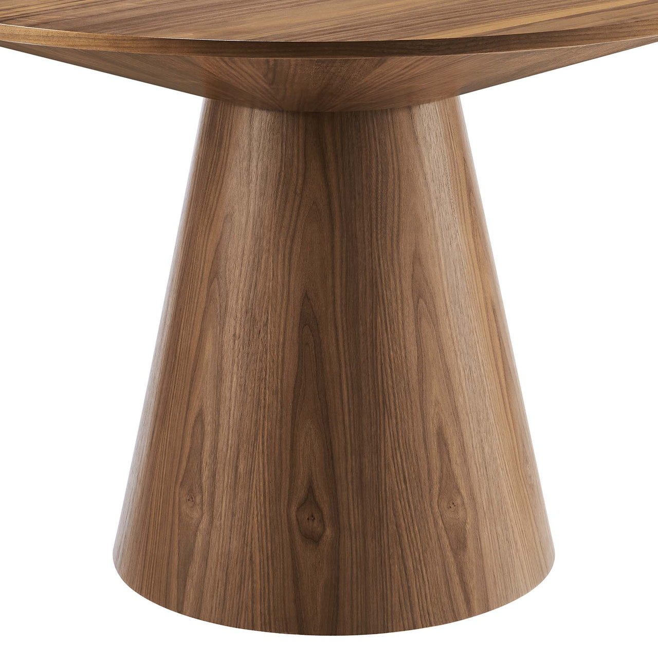 Oblique Round Dining Table, Walnut