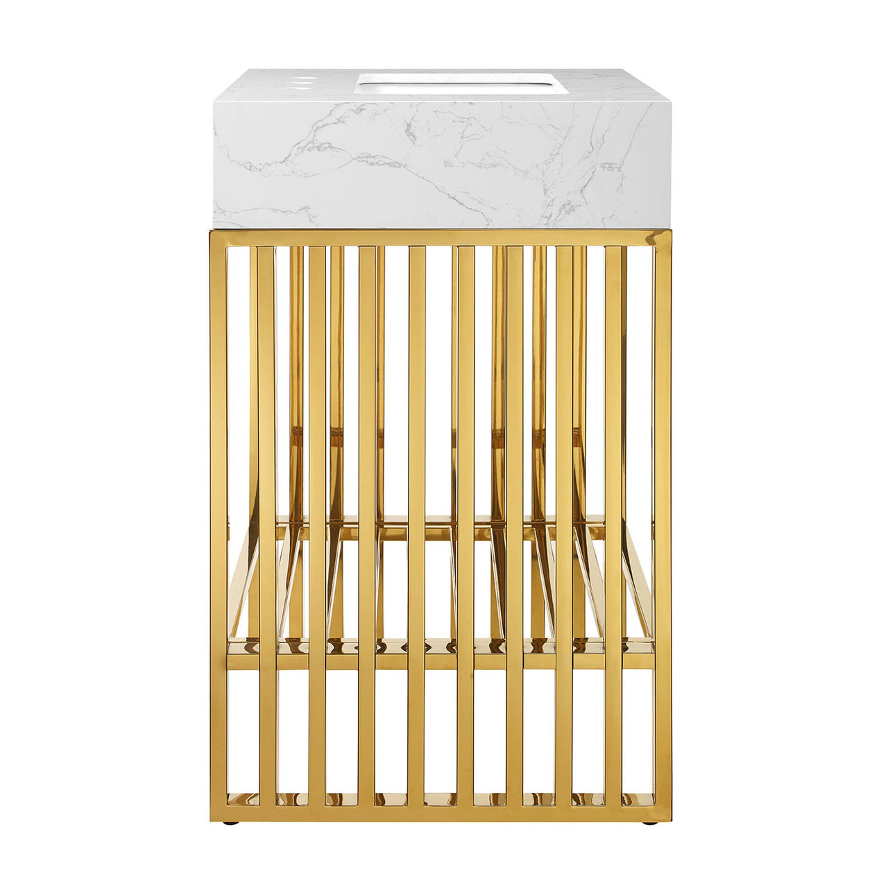 Orryx Vanity Unit, Small, White & Gold