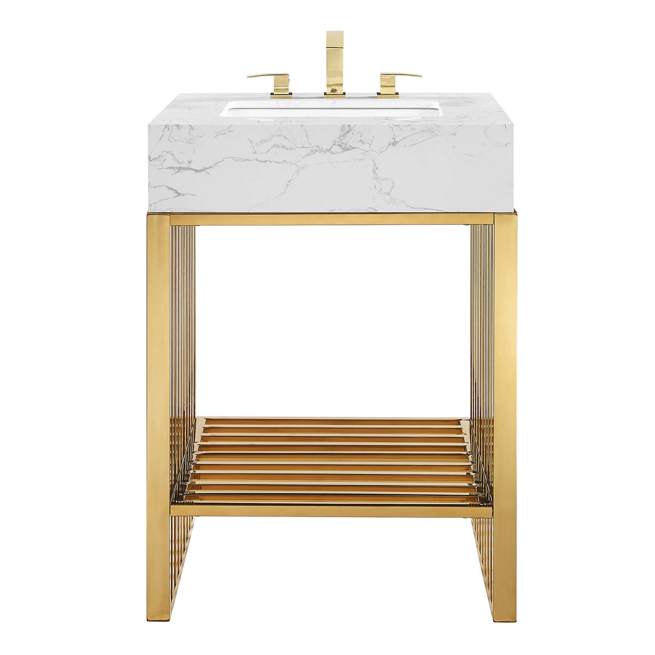 Orryx Vanity Unit, Small, White & Gold