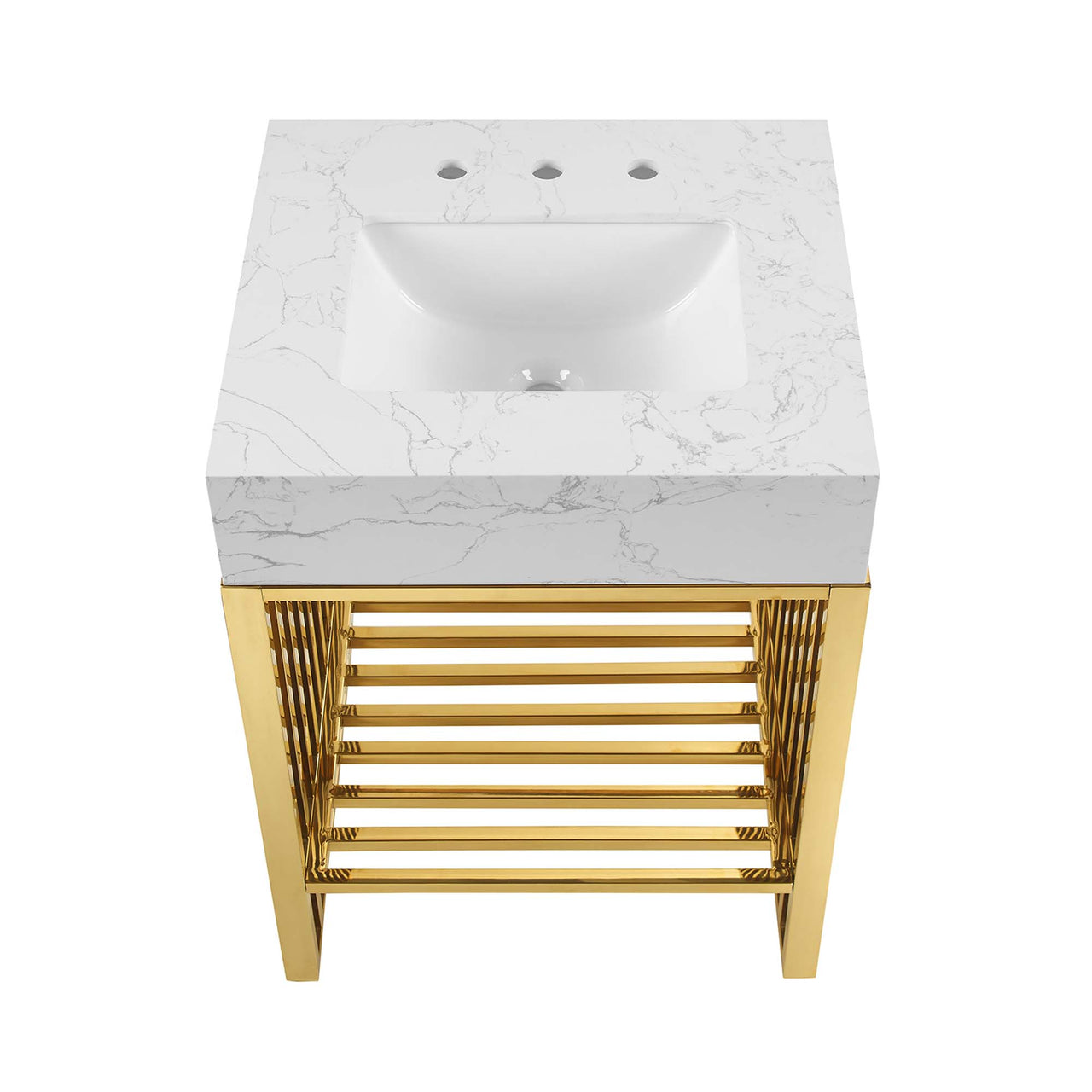 Orryx Vanity Unit, Small, White & Gold