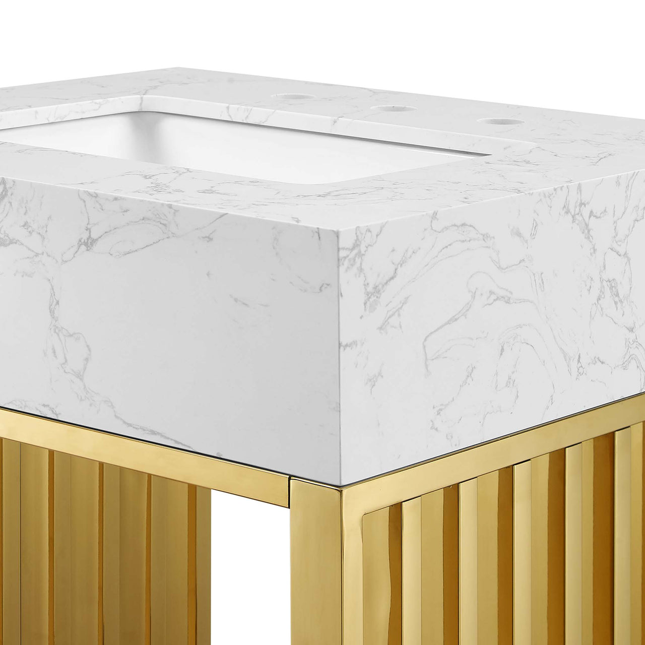 Orryx Vanity Unit, Small, White & Gold