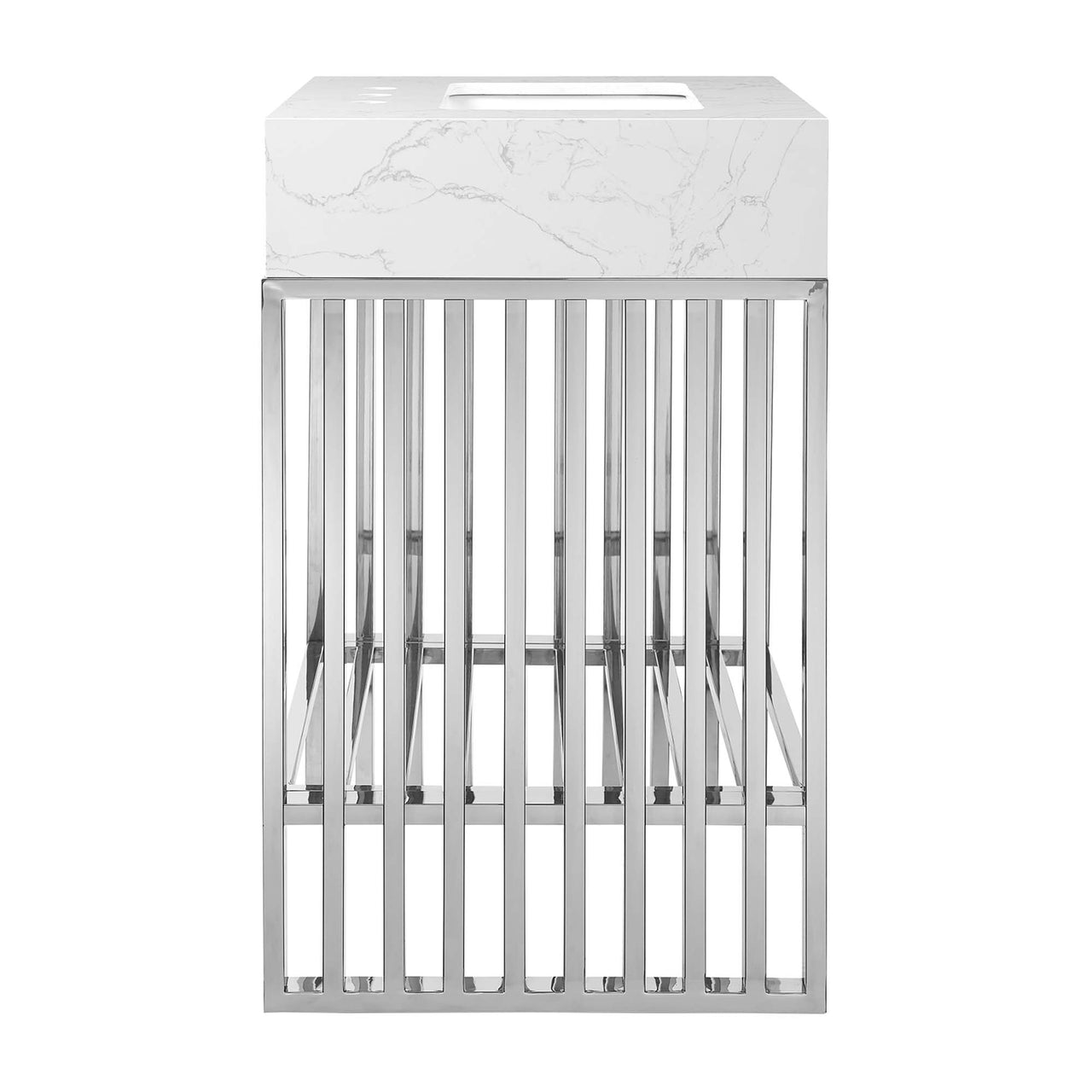 Orryx Vanity Unit, Small, White & Silver