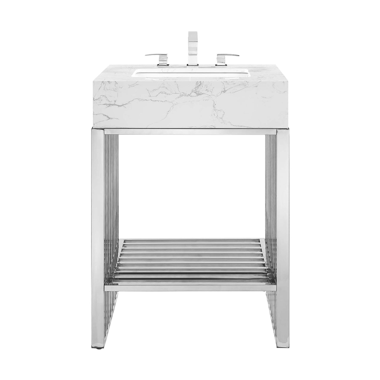 Orryx Vanity Unit, Small, White & Silver