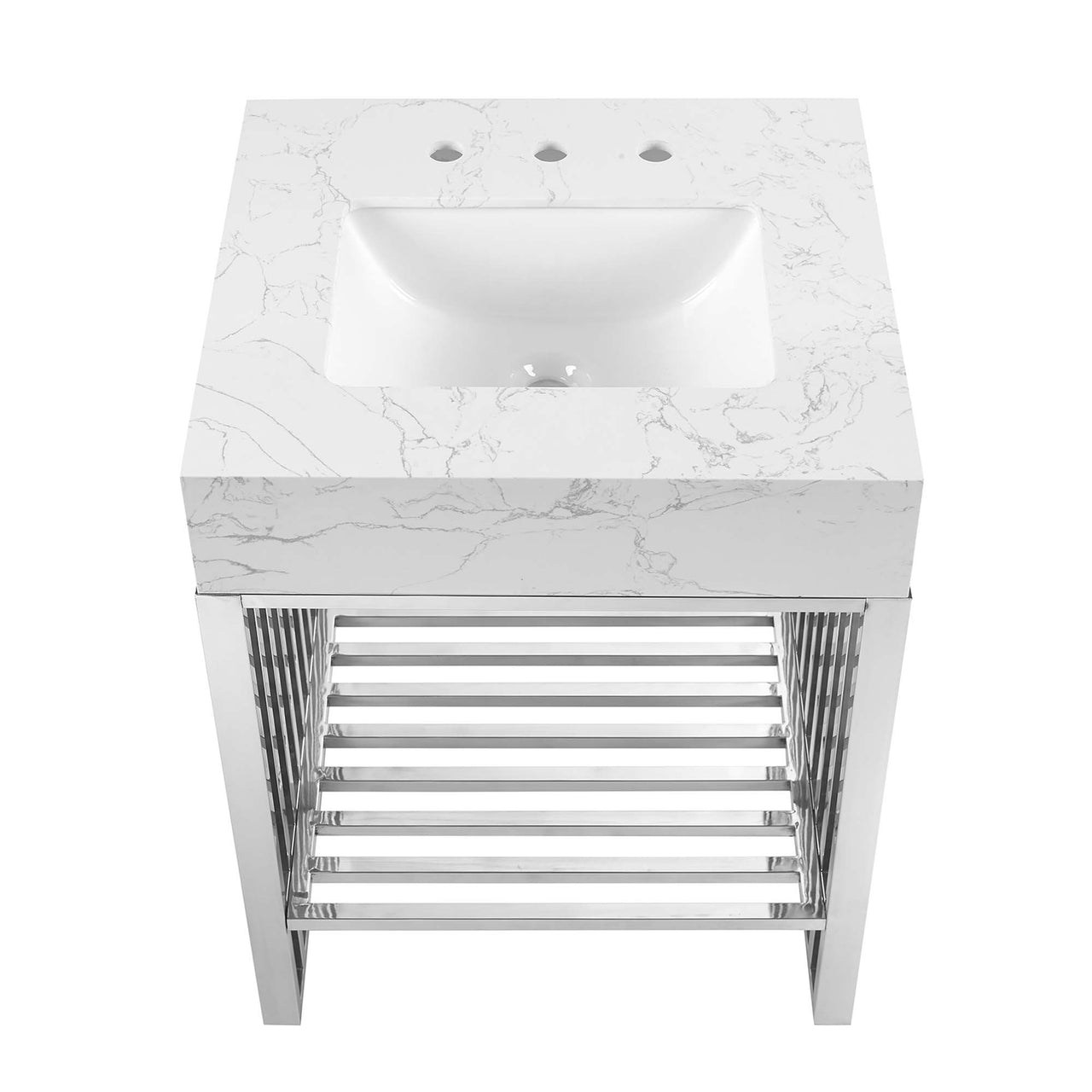 Orryx Vanity Unit, Small, White & Silver