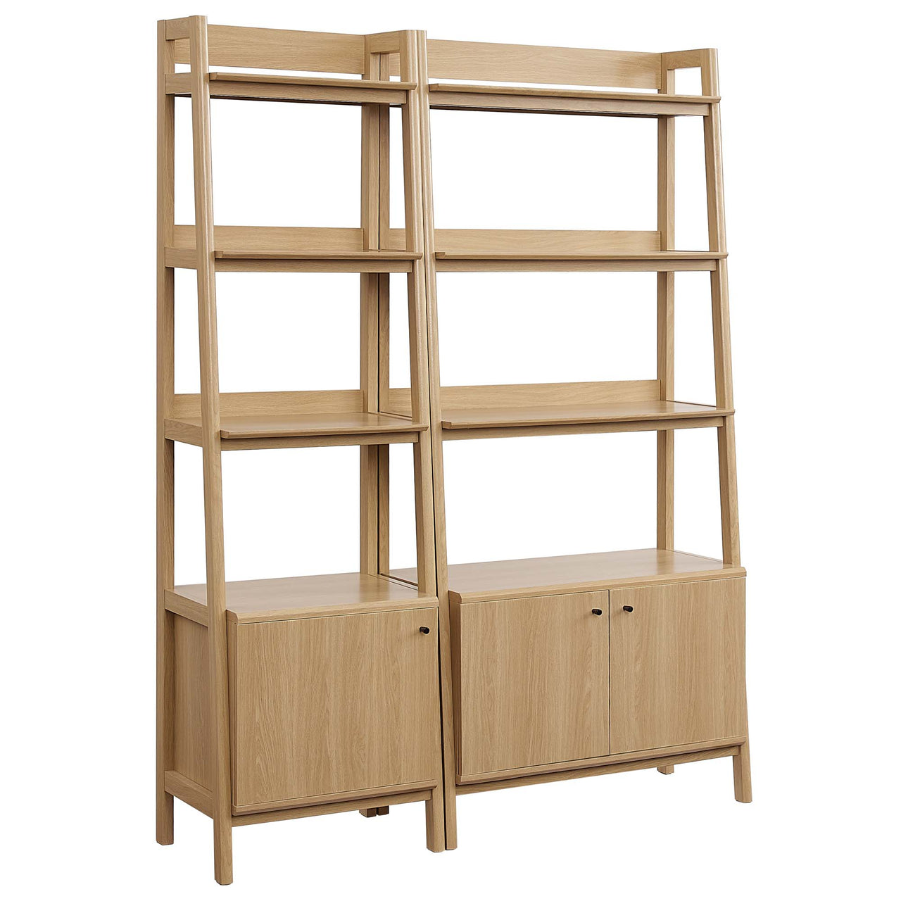 Scaffold Small and Large Tiered Shelf Duo, Oak