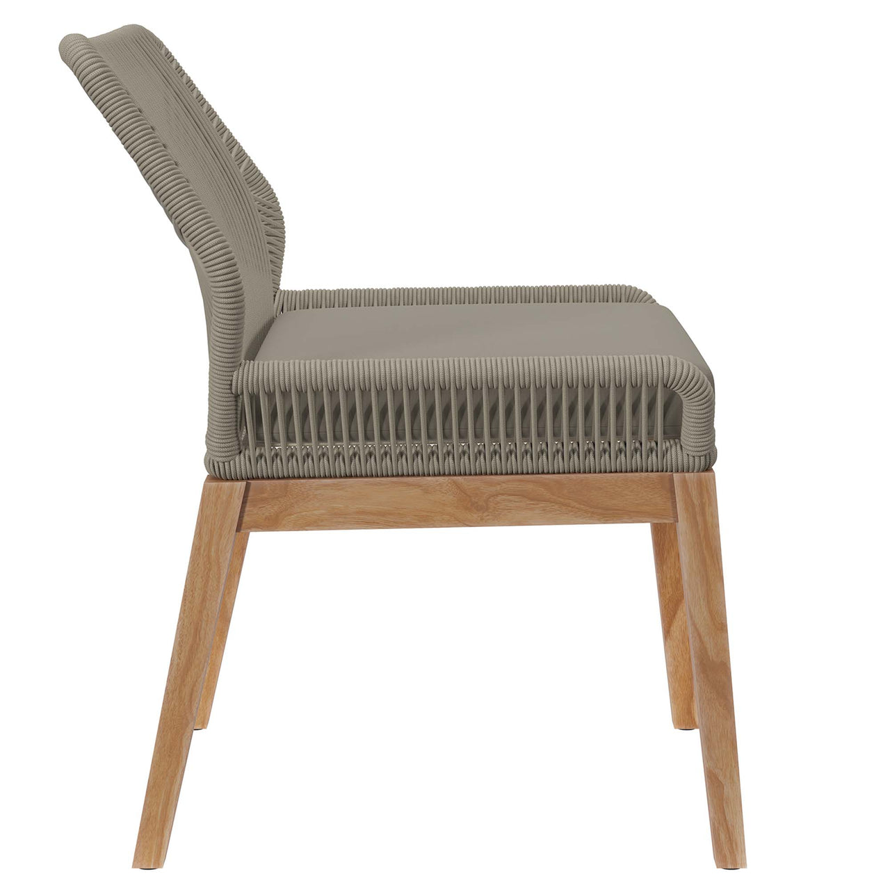 Veyra Alfresco Teak Dining Set, Light Gray & Natural Wood