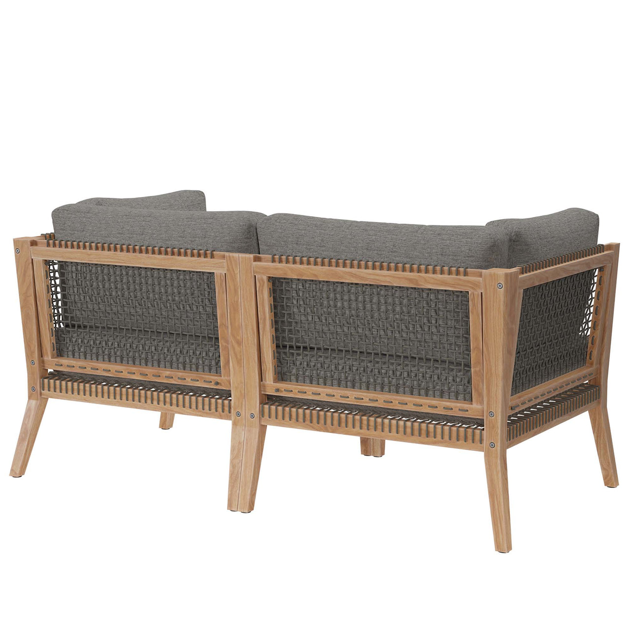 Brightmoor Alfresco Loveseat Sectional, Gray & Natural Wood
