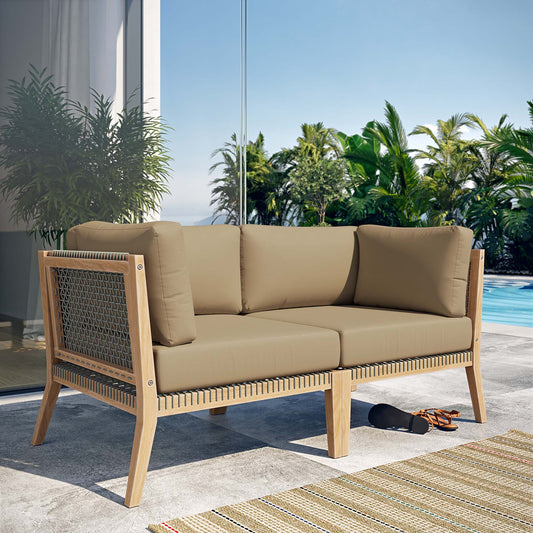 Brightmoor Alfresco Loveseat Sectional, Gray & Light Brown