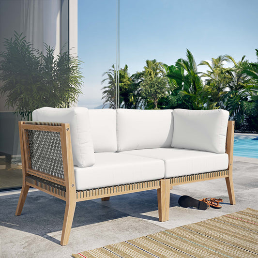 Brightmoor Alfresco Loveseat Sectional, Gray & White