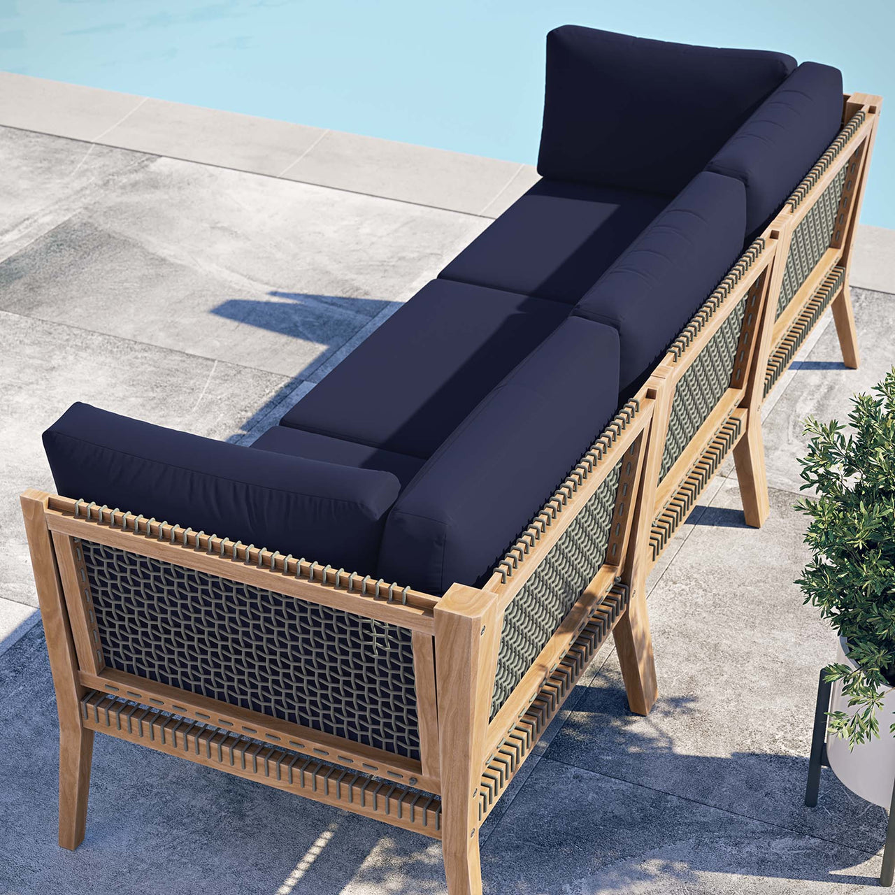 Brightmoor Alfresco Sofa Sectional, Gray & Navy