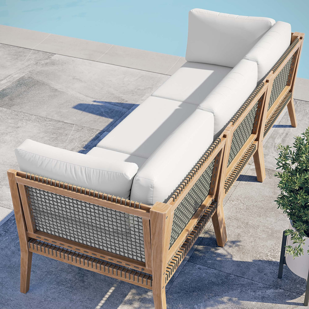 Brightmoor Alfresco Sofa Sectional, Gray & White