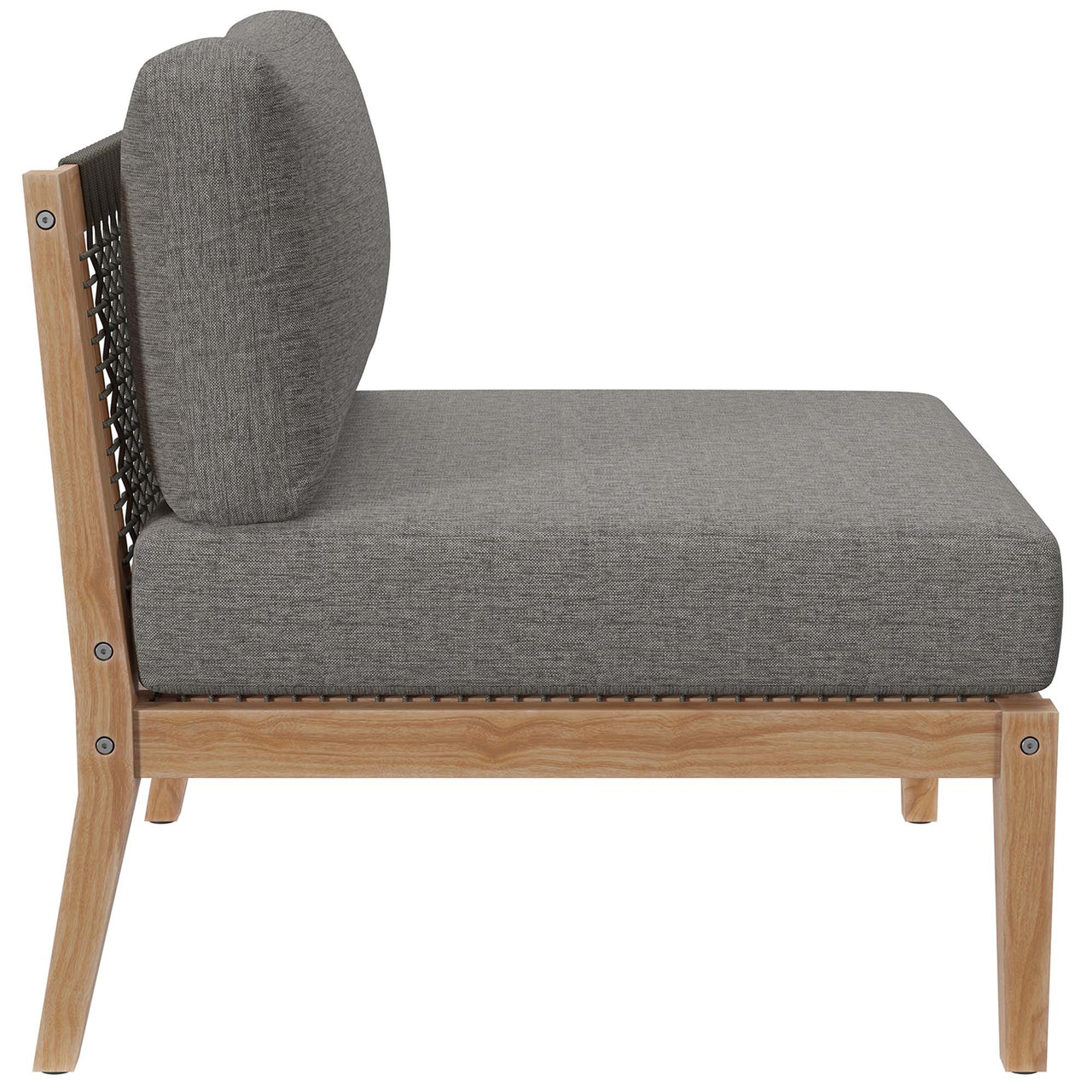 Brightmoor 4-Piece Alfresco Sectional, Gray & Natural Wood