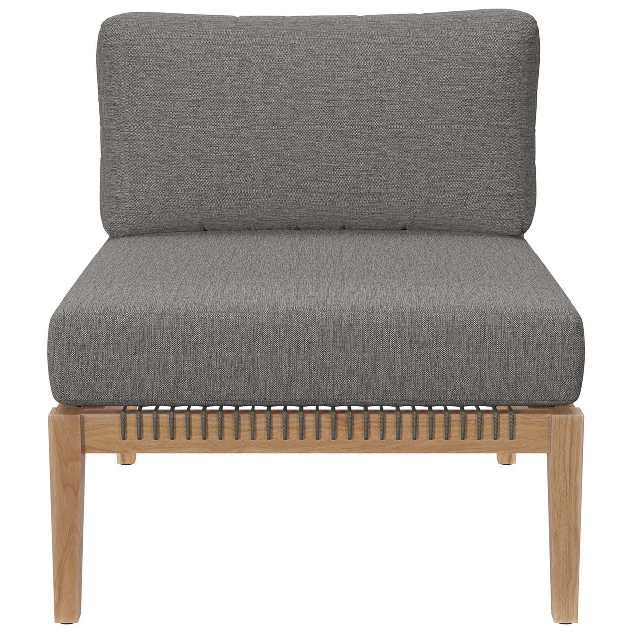 Brightmoor 4-Piece Alfresco Sectional, Gray & Natural Wood