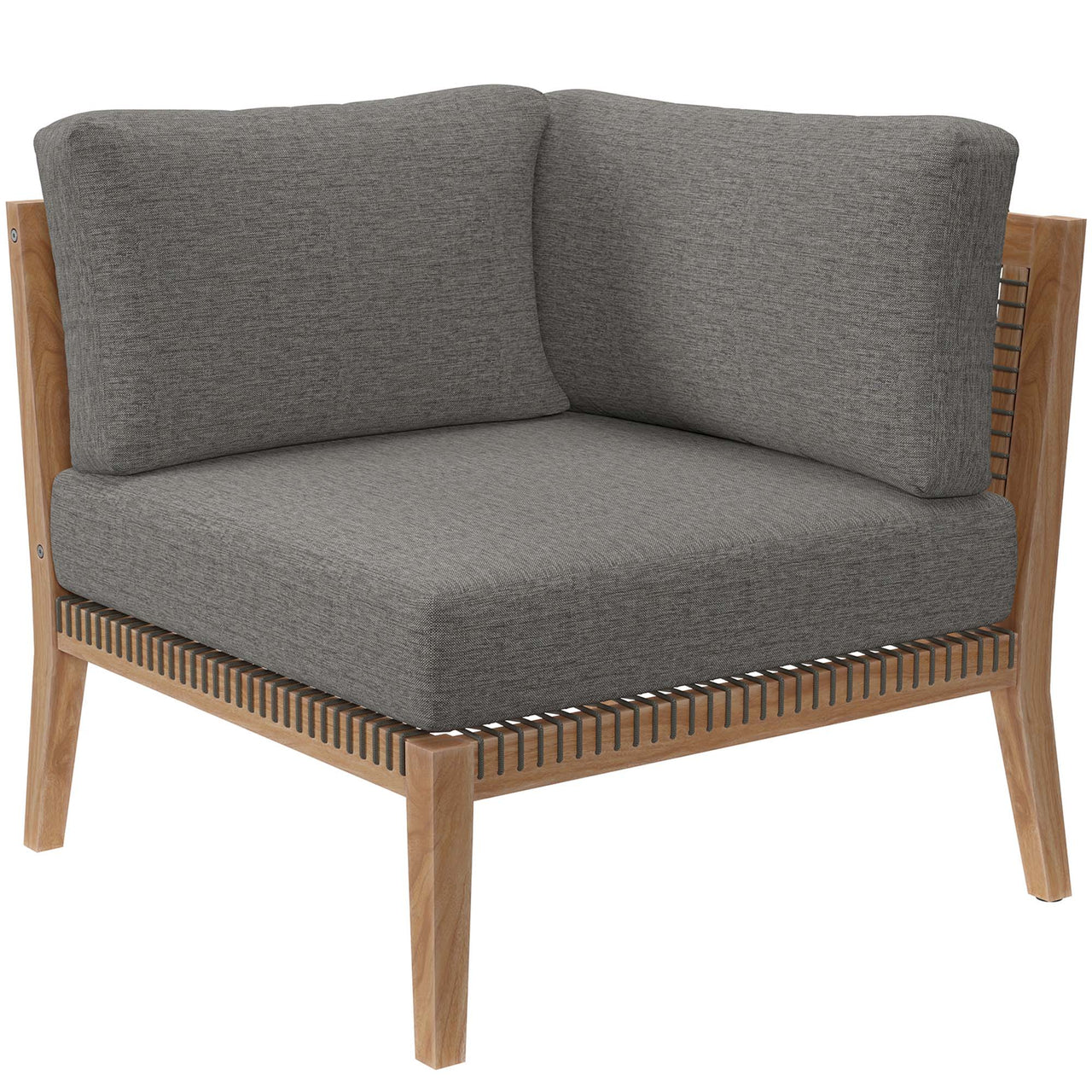 Brightmoor 4-Piece Alfresco Sectional, Gray & Natural Wood