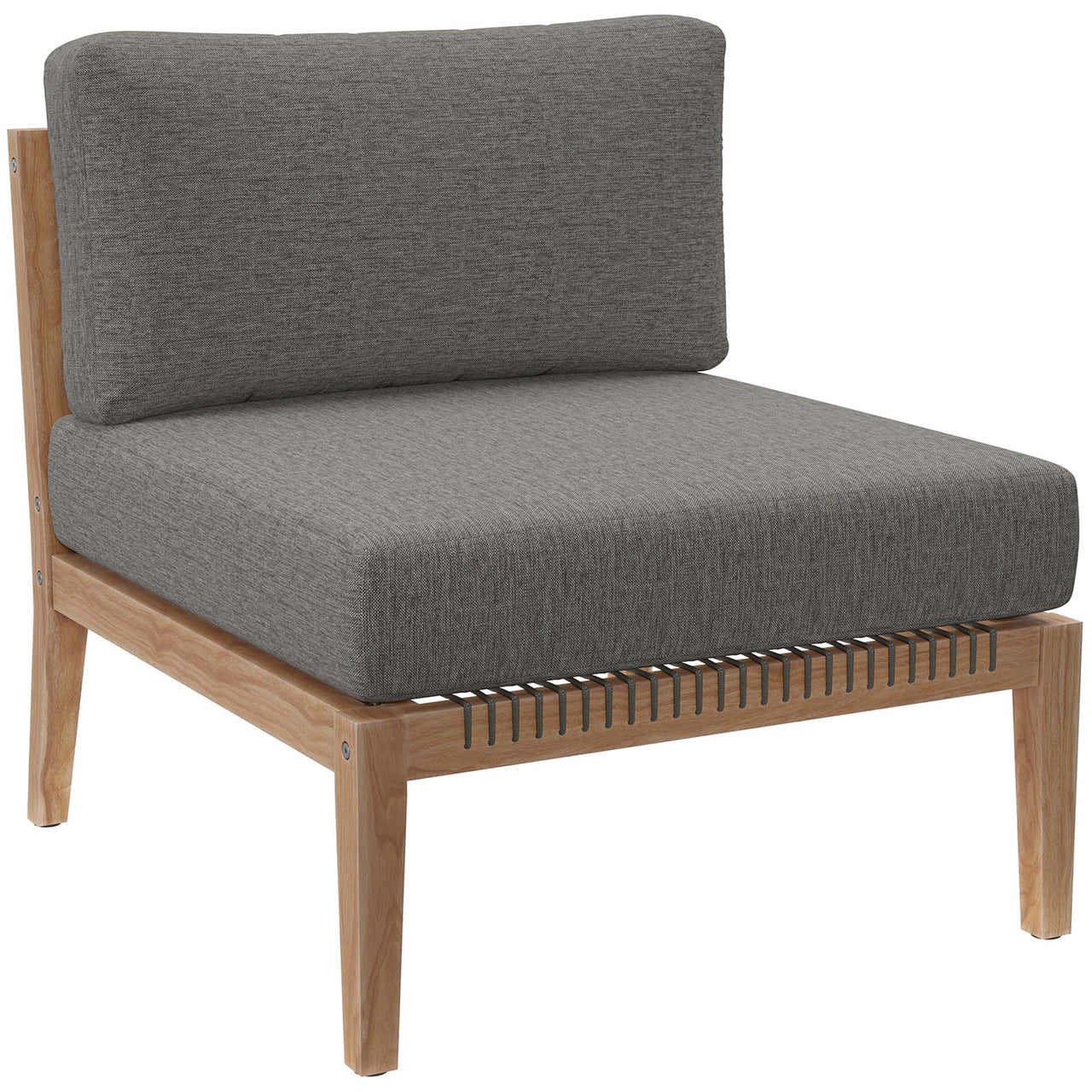 Brightmoor 4-Piece Alfresco Sectional, Gray & Natural Wood