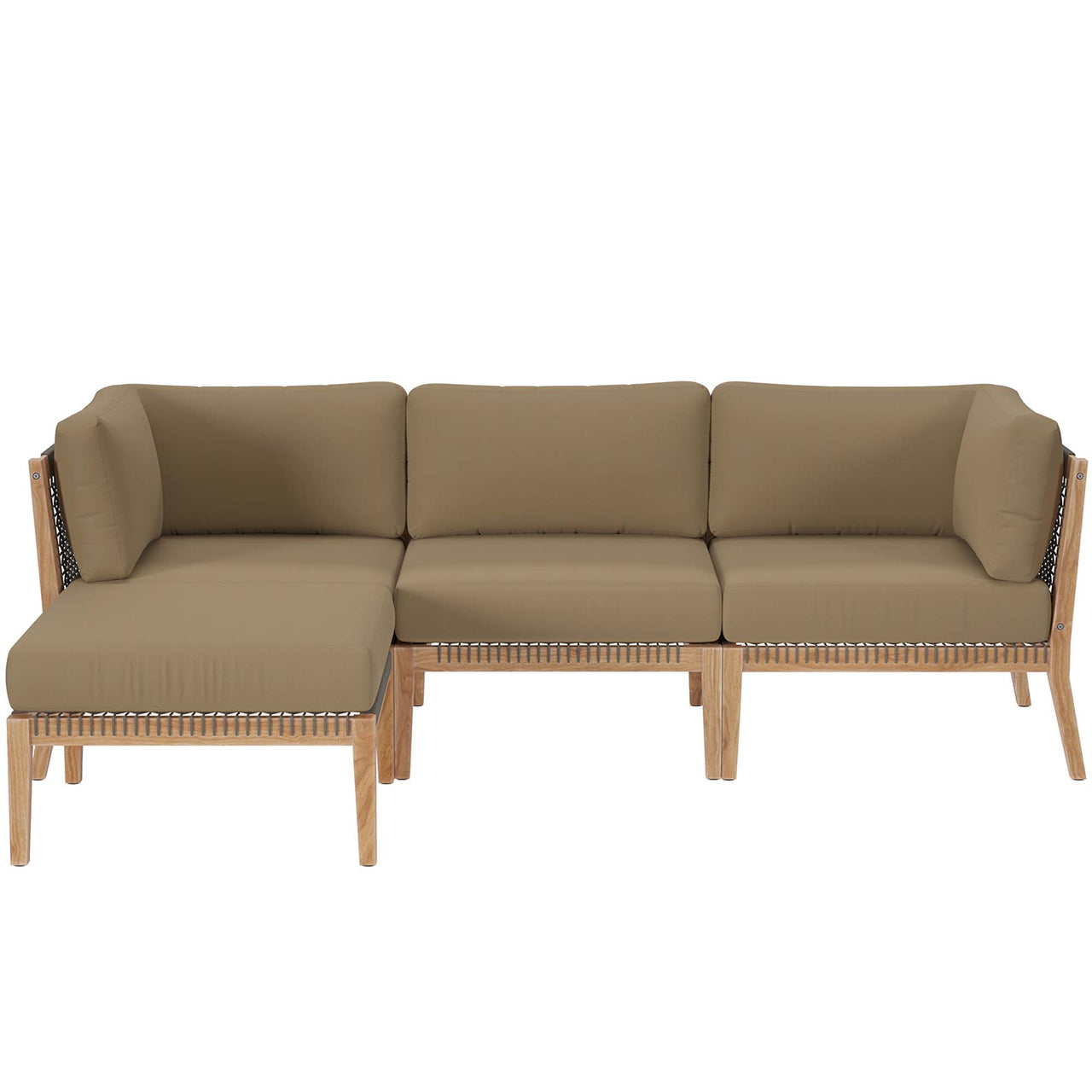 Brightmoor 4-Piece Alfresco Sectional, Gray & Light Brown