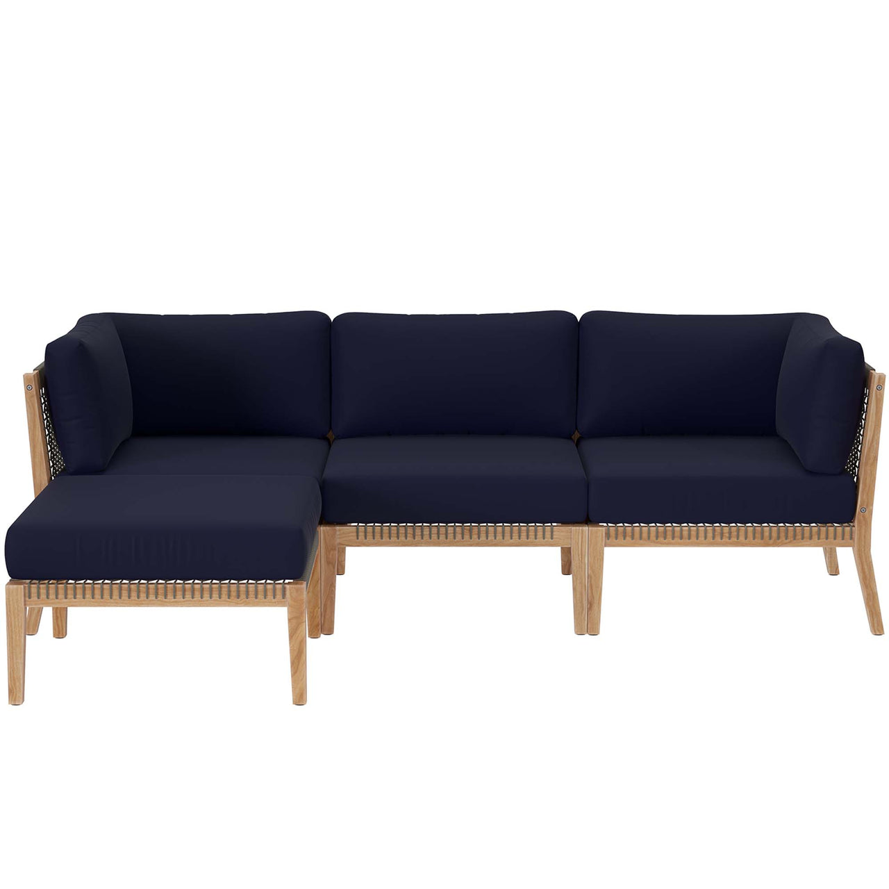 Brightmoor 4-Piece Alfresco Sectional, Gray & Navy